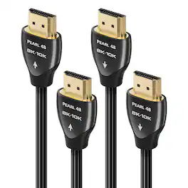 AudioQuest - Pearl 48 8K-10K 48Gbps Ultra High Speed HDMI Cable - 7.38 ft. (2.25m) - Pair - Charcoal