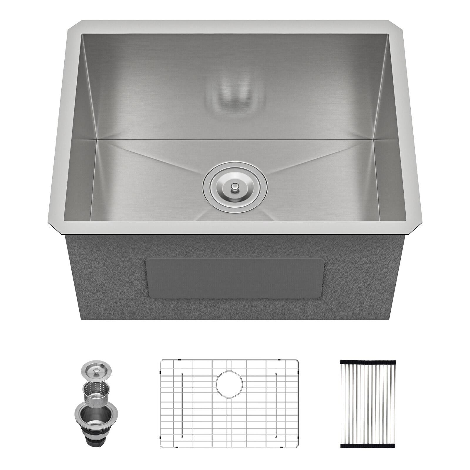 Lordear 23x18 Inch Undermount Laundry Sink Under Mount 16