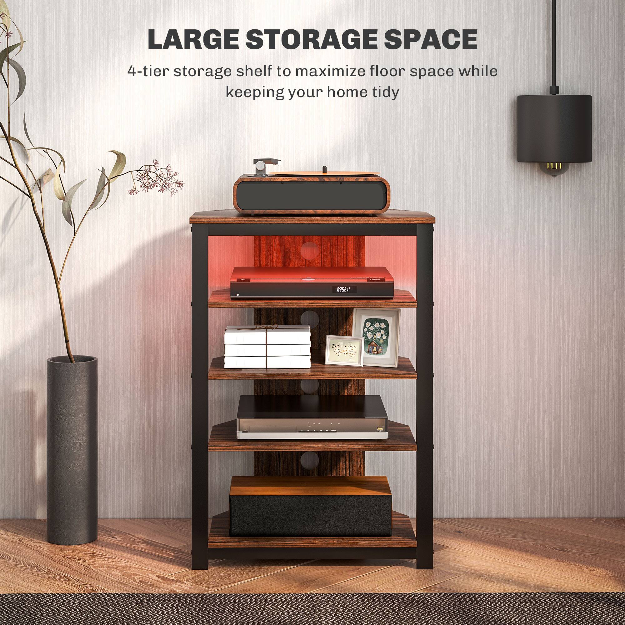 LARGE STORAGE SPACE  
4-tier storage shelf to maximize floor space while keeping your home tidy