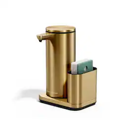 simplehuman - 14 oz. liquid sensor pump with caddy, high-grade stainless steel - Brass