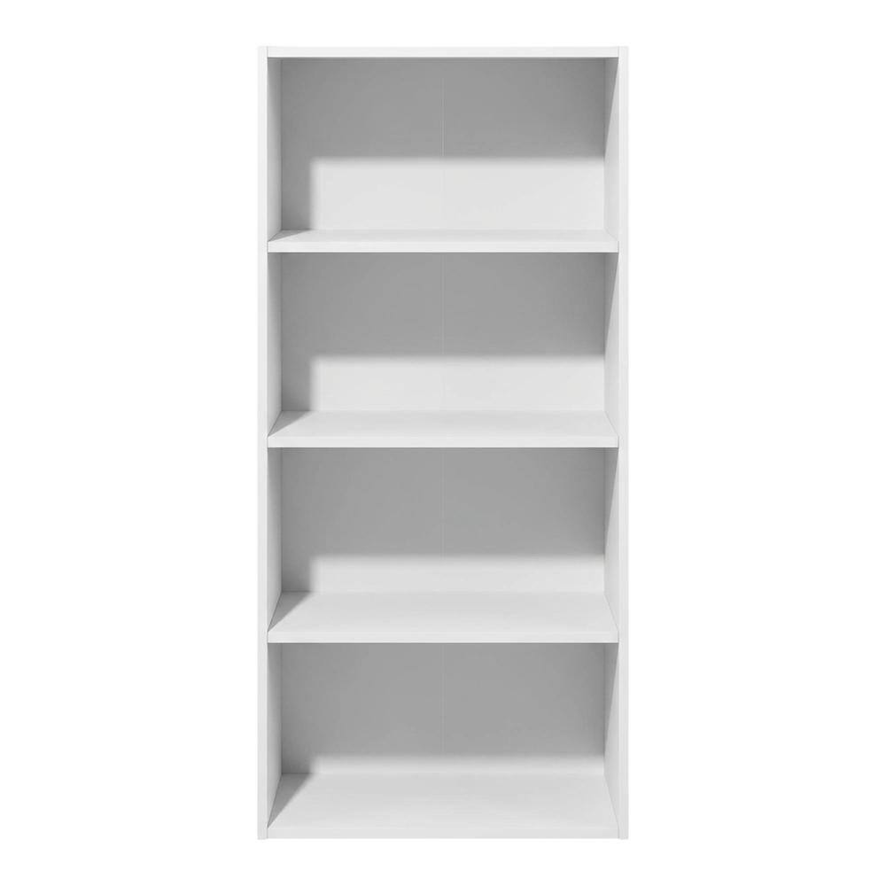 Back. FurniFact - Engineered Wood bookcase with simple design for home or office storage - White.