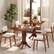 Alt View 1. Costway - Square Dining Table with Pedestal Base 33" Wooden Kitchen Table for 2-4 People - Brown.