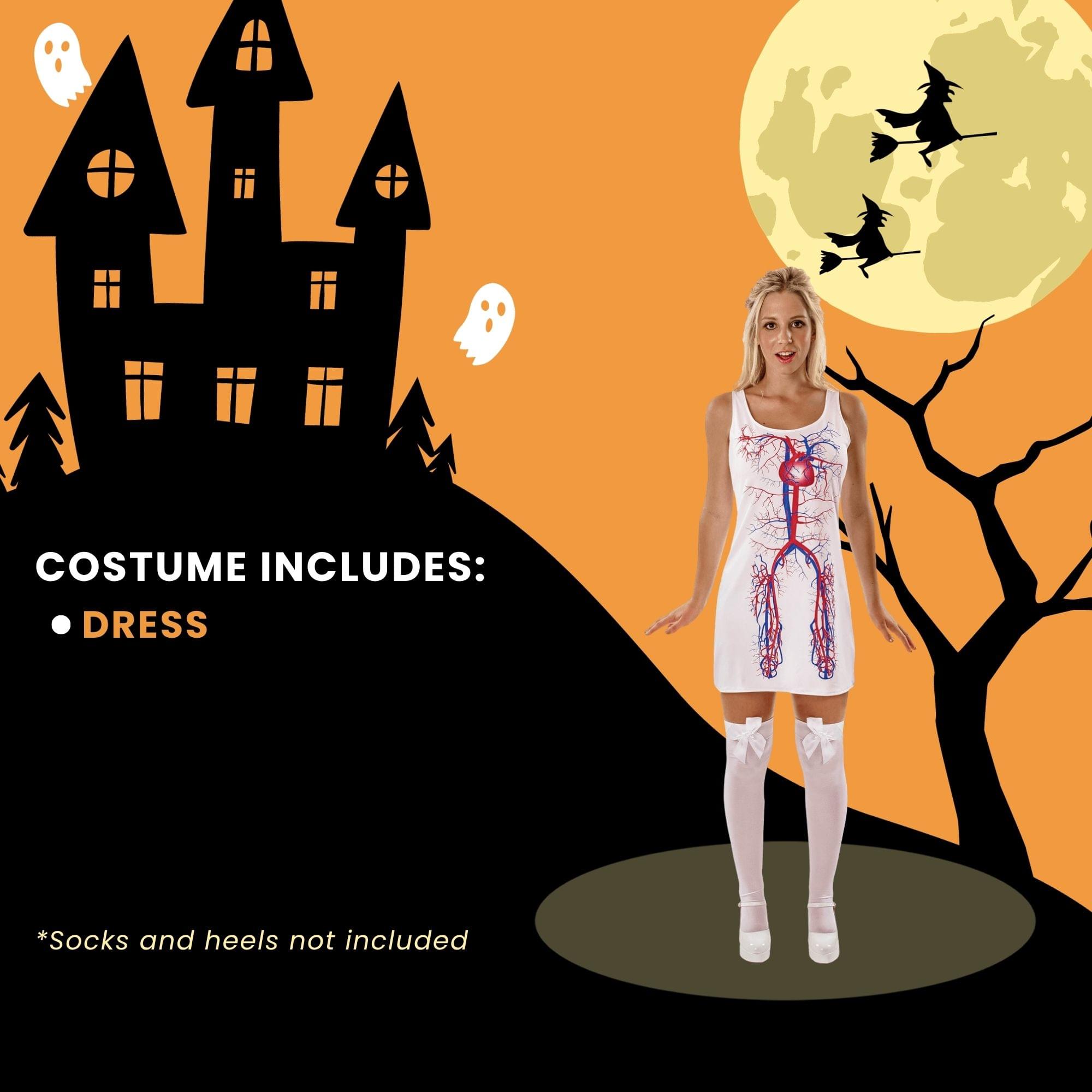 COSTUME INCLUDES:  
- DRESS  

*Socks and heels not included