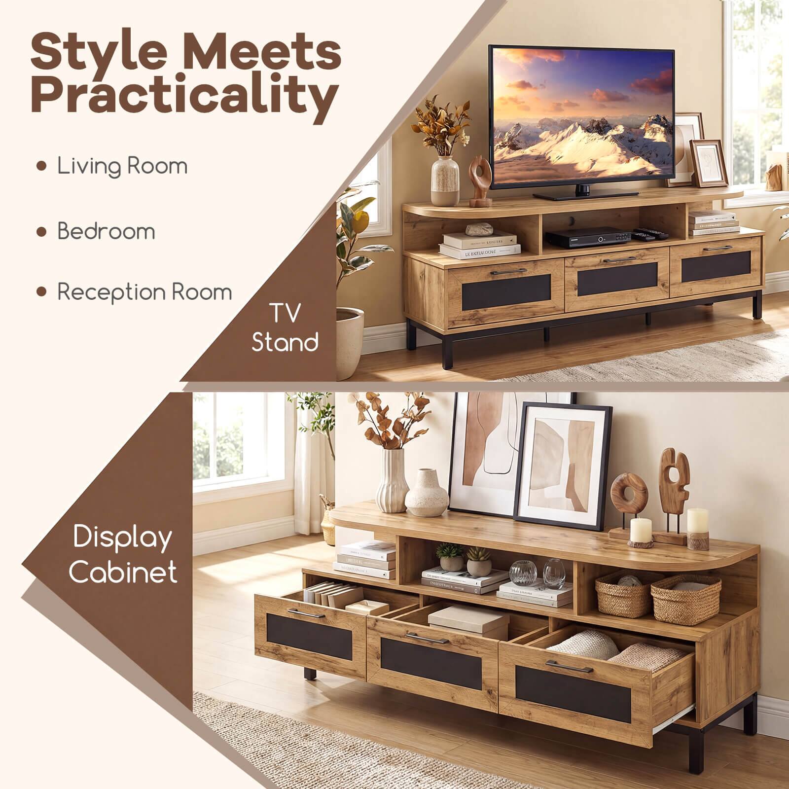 Style Meets Practicality

- Living Room
- Bedroom
- Reception Room

TV Stand

Display Cabinet