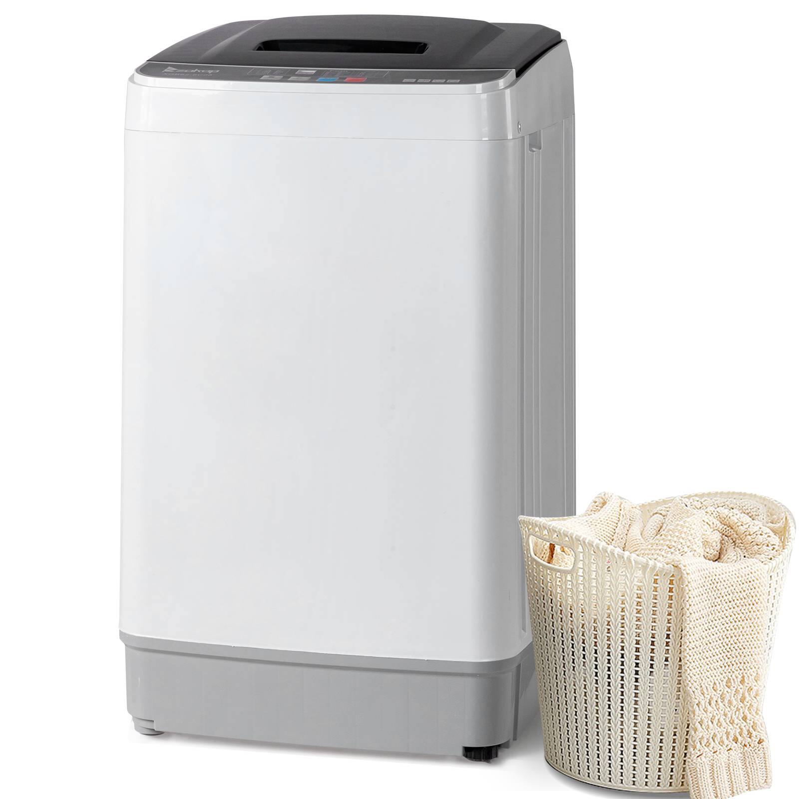 Front. Winado - Electric 280W Full Automatic Washing Machine, 17.6Lbs Top Load Portable Washer with Drain Pump 10 programs 8 Water Level - Black & Gray.