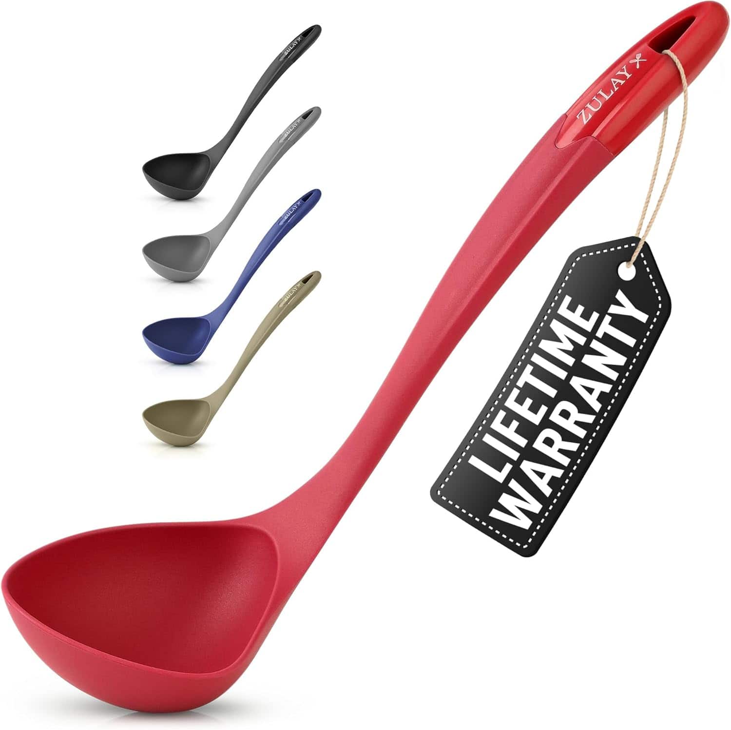 Zulay Kitchen - Soup Ladle – Ergonomic, Heat-Resistant & Versatile for Serving Soup, Chili, Gravy & More - Red price history on PriceWatchPro