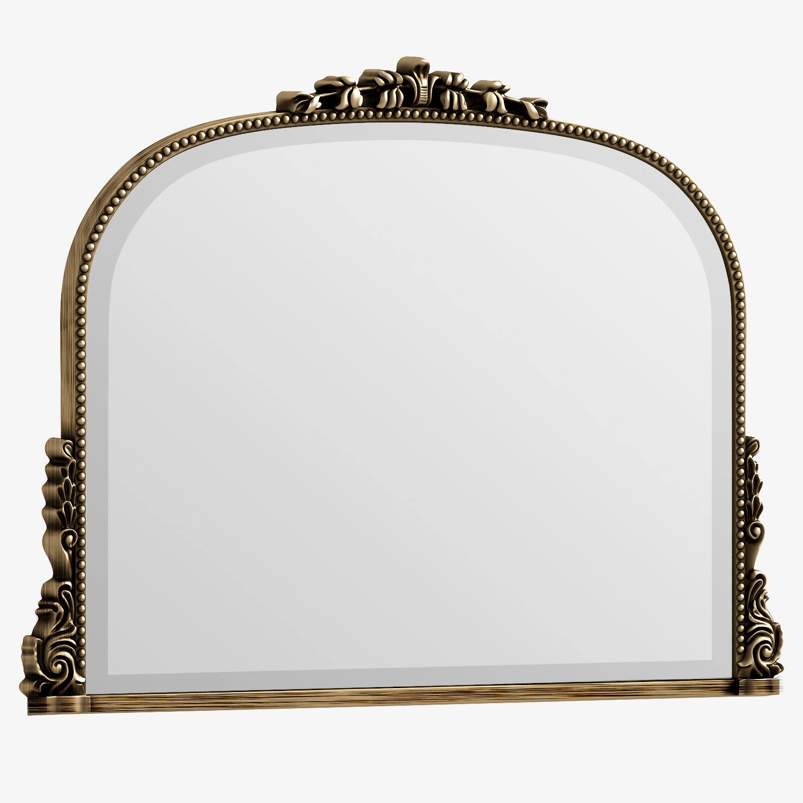 Alt View 1. Easly - Antique Bronze 36 in. W x 27 in. H Carved Arched PU Frame Vanity Wall Mirror - Antique Bronze.