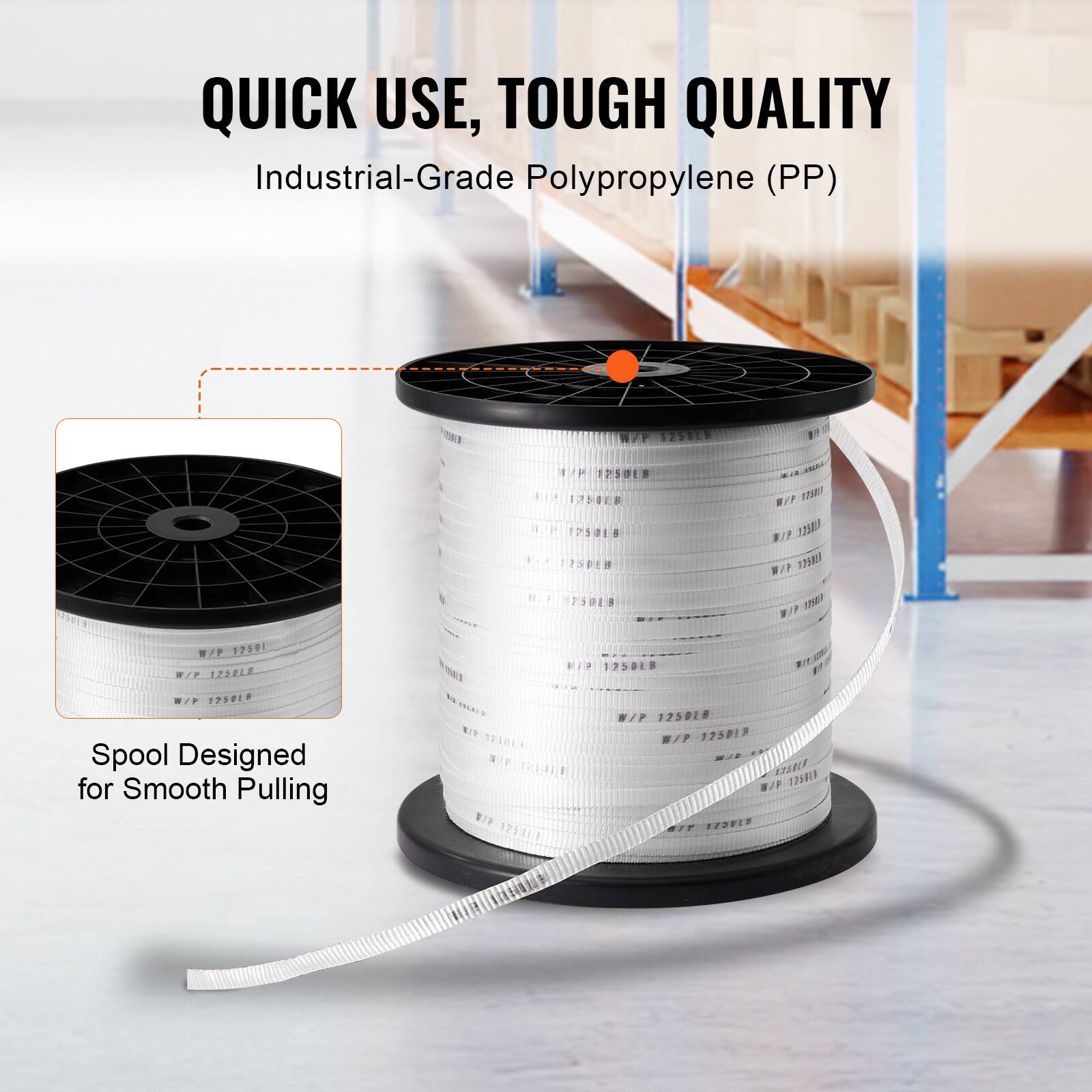 QUICK USE, TOUGH QUALITY  
Industrial-Grade Polypropylene (PP)  

Spool Designed for Smooth Pulling