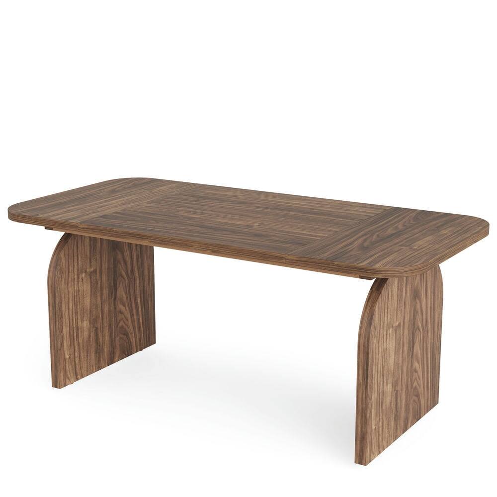 Back. Kadyn - Kadyn Study Writing Desk, Computer Desk,63-Inch Executive Desk, Rectangular Office Computer Desk Workstation,Brown - Brown.