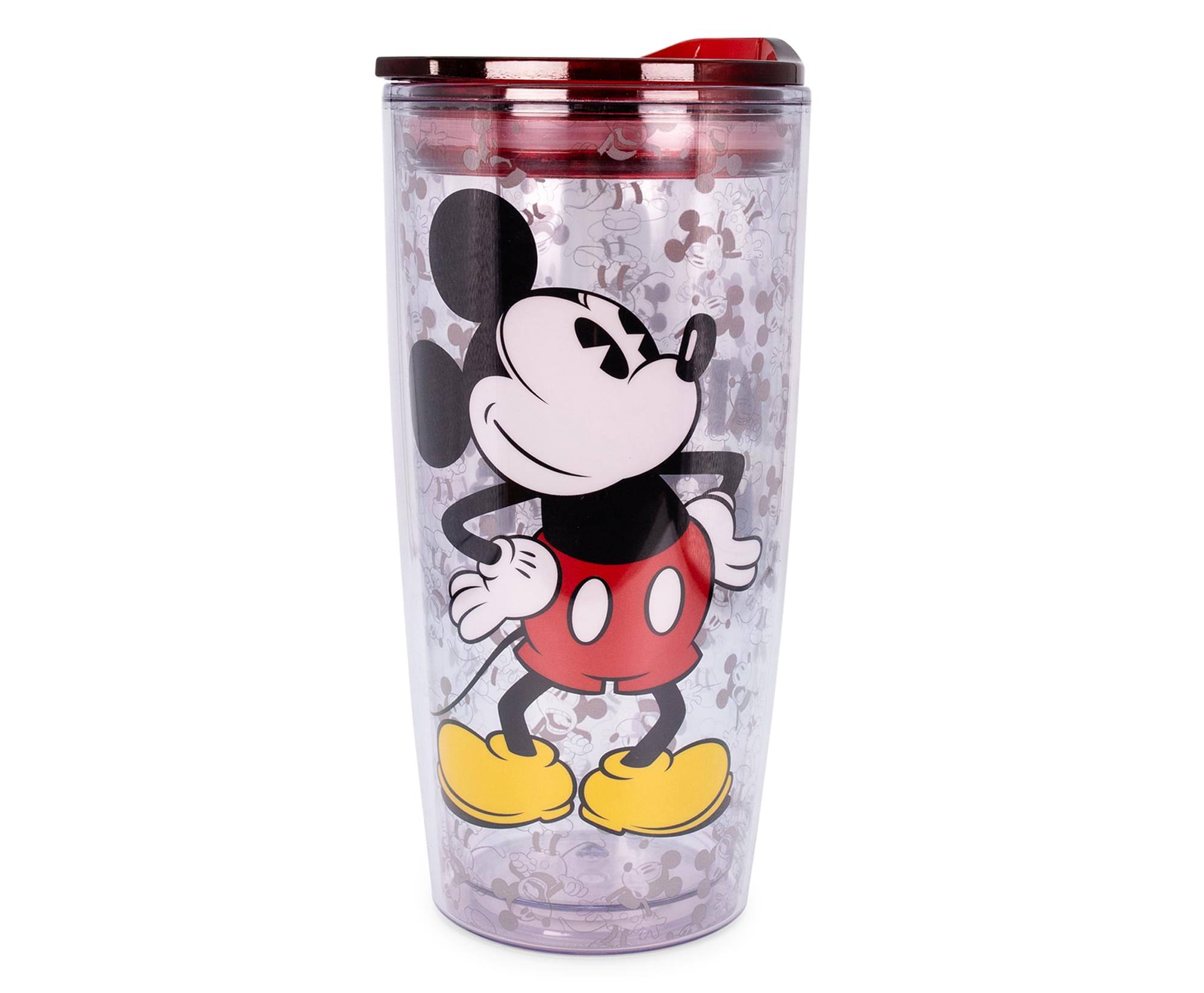 Front. Disney - Disney Mickey Mouse "Since 1928" Double-Walled Travel Tumbler | Holds 20 Ounces - Red.