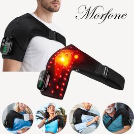 Morfone - 660nm and 850nm Near Infrared Light Therapy and Heat Therapy Shoulder Massager - Black