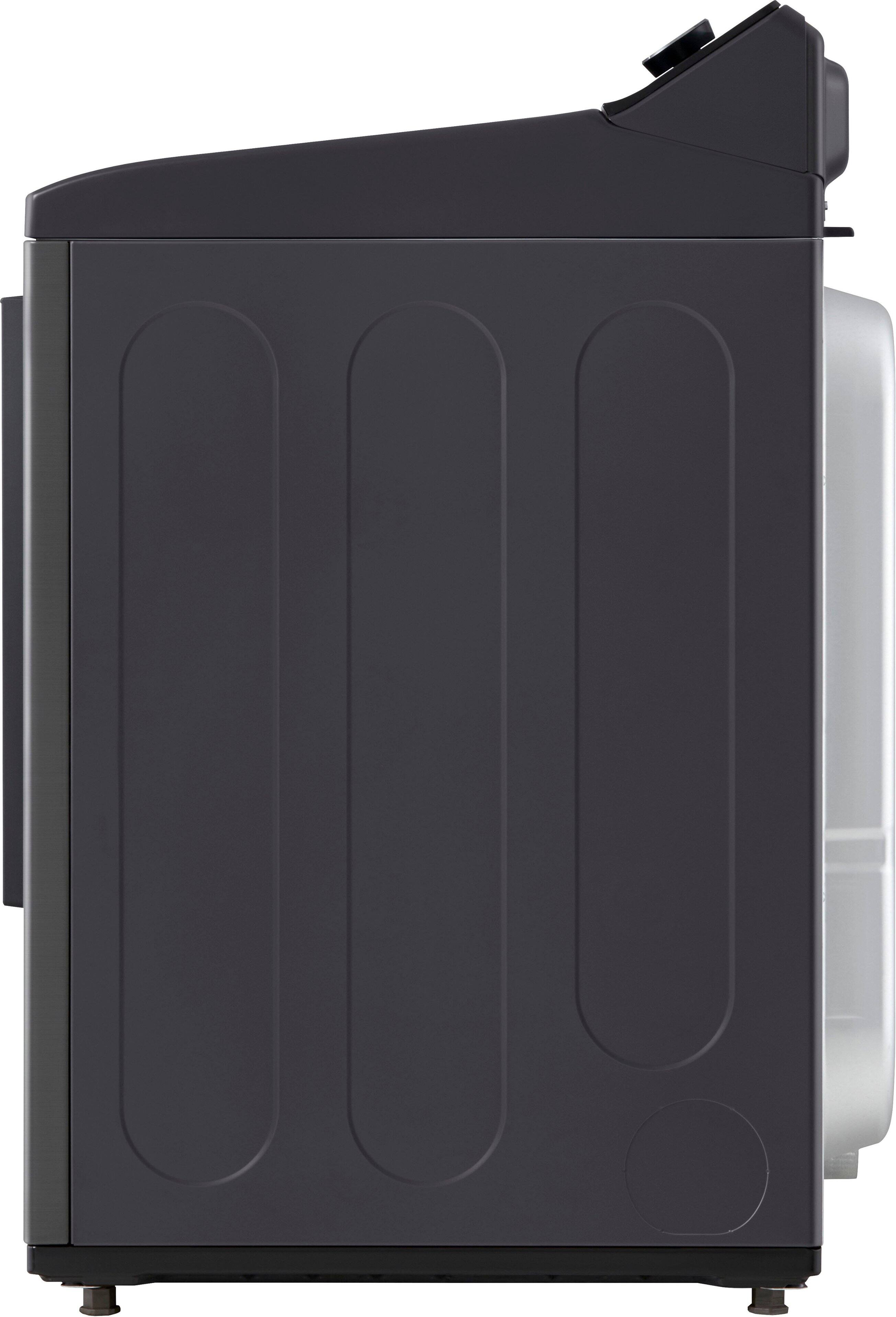 Alt View 21. LG - 7.3 Cu. Ft. Smart Electric Dryer with Sensor Dry - Platinum Black.