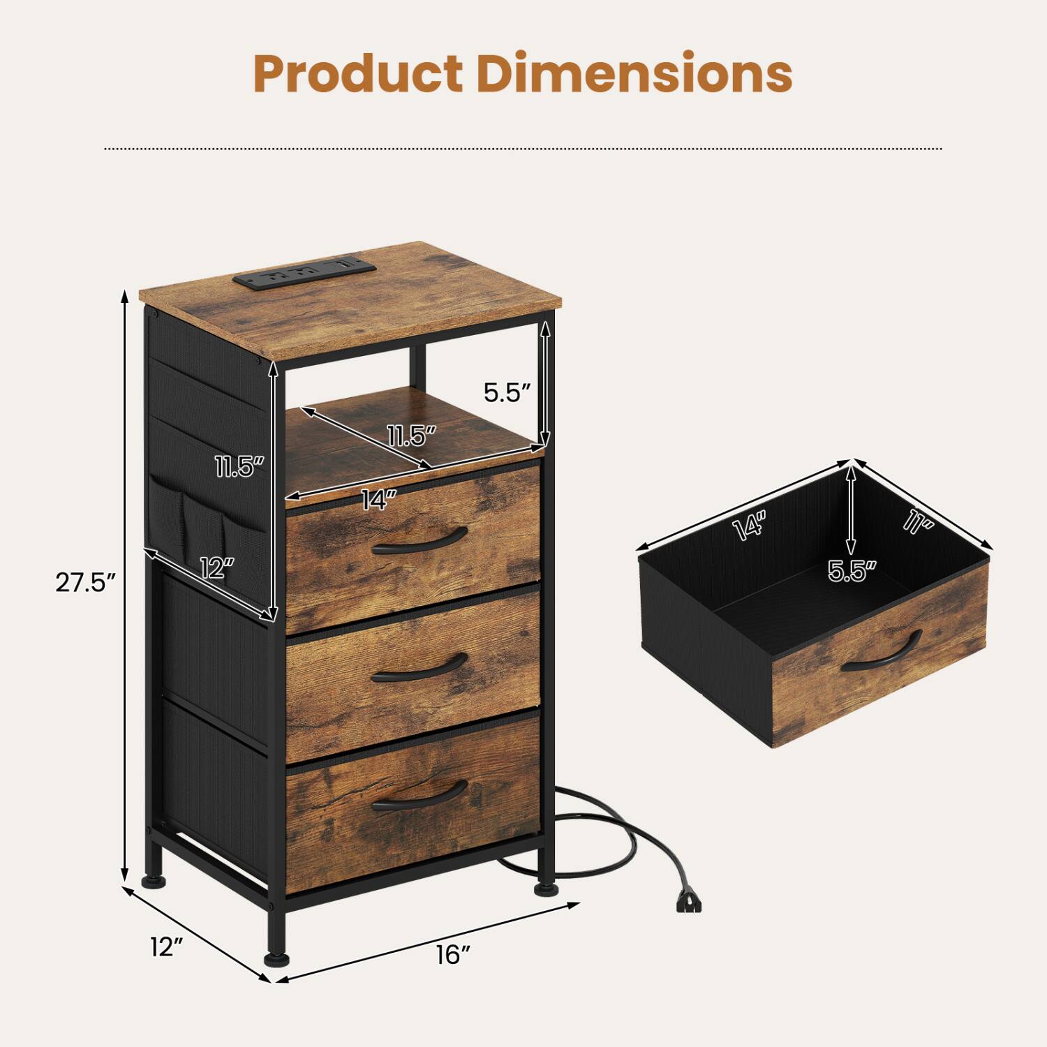 Product Dimensions
5.5"
27.5"
11.5" x 12"
11.5" x 14"
14"
11" x 5.5"
12"
16"
