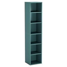 Kadyn - Bookshelf, Storage Shelf, Bookcase,70.9" Corner Bookcase, Modern 6-Tier Narrow Cube Display Shelves - Blue