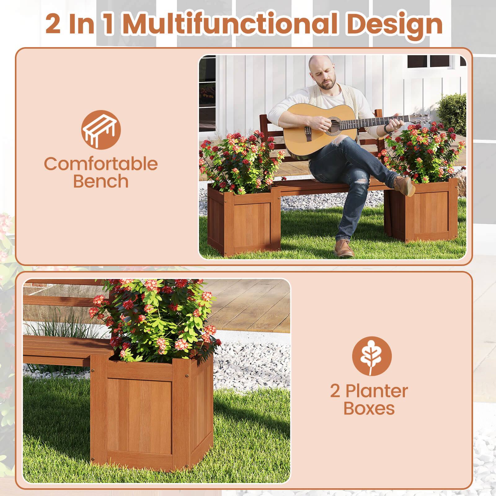 2 In 1 Multifunctional Design

Comfortable Bench

2 Planter Boxes