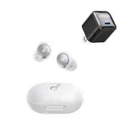 Soundcore - Space A40 Auto-Adjustable Active Noise Cancelling Wireless Earbuds with USB C Charger Block 20W