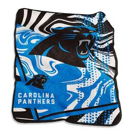 Logo Brands - Carolina Panthers 50" x 60" Swirl Raschel Throw Blanket - Multicolor