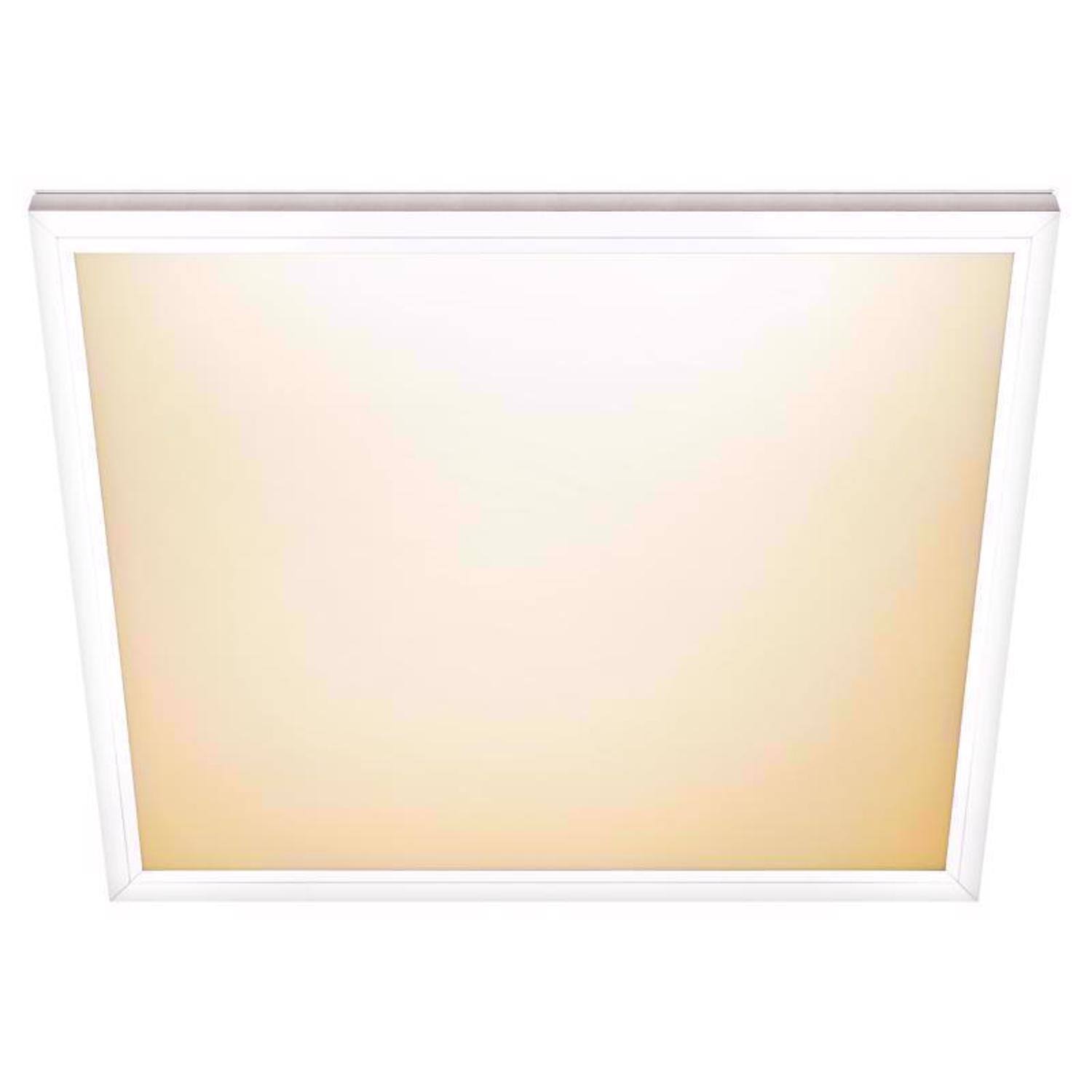 Left. FEIT ELECTRIC - Feit EDGELIT 1 in. H X 23.9 in. W X 23.9 in. L Frost White LED Flat Panel Light Fixture.