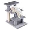Front. Gymax - Gymax 2-in-1 Cat Tree Tower Pet Steps w/ Scratching Posts Hanging Toy Ball Perch - GYM19079.