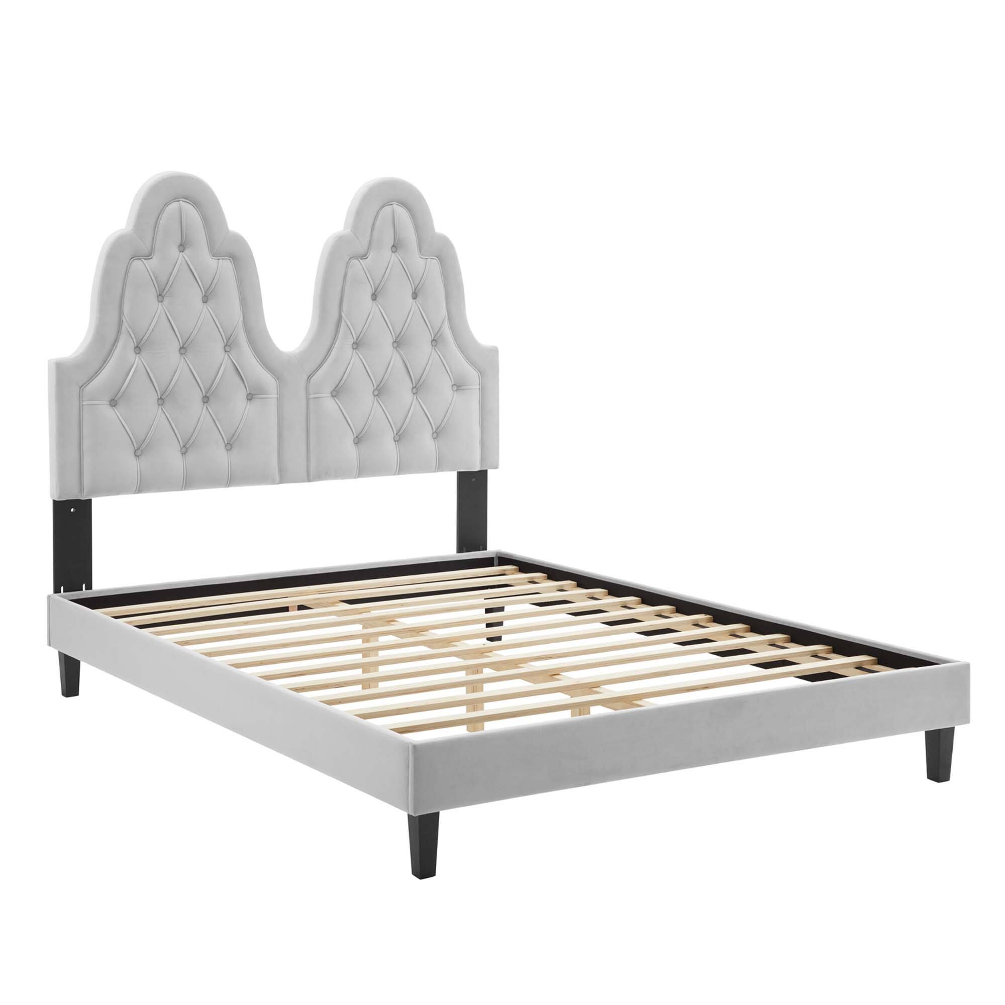 Alt View 1. Modway - Sofia Channel Tufted Performance Velvet Full Platform Bed - Blue.