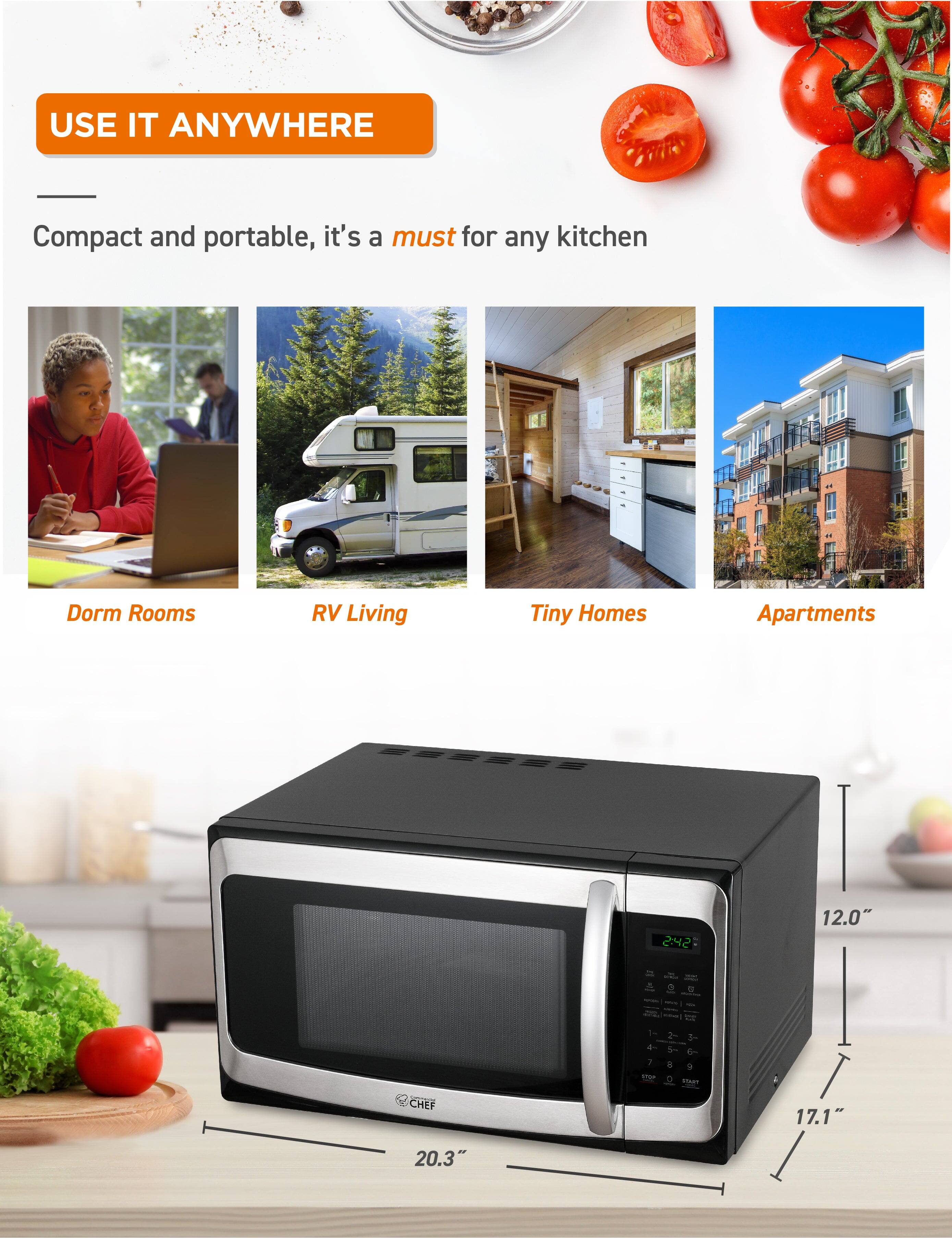 USE IT ANYWHERE
Compact and portable, it's a must for any kitchen
Dorm Rooms
RV Living
Tiny Homes
Apartments
2:42
12.0"
17.1"
20.3"