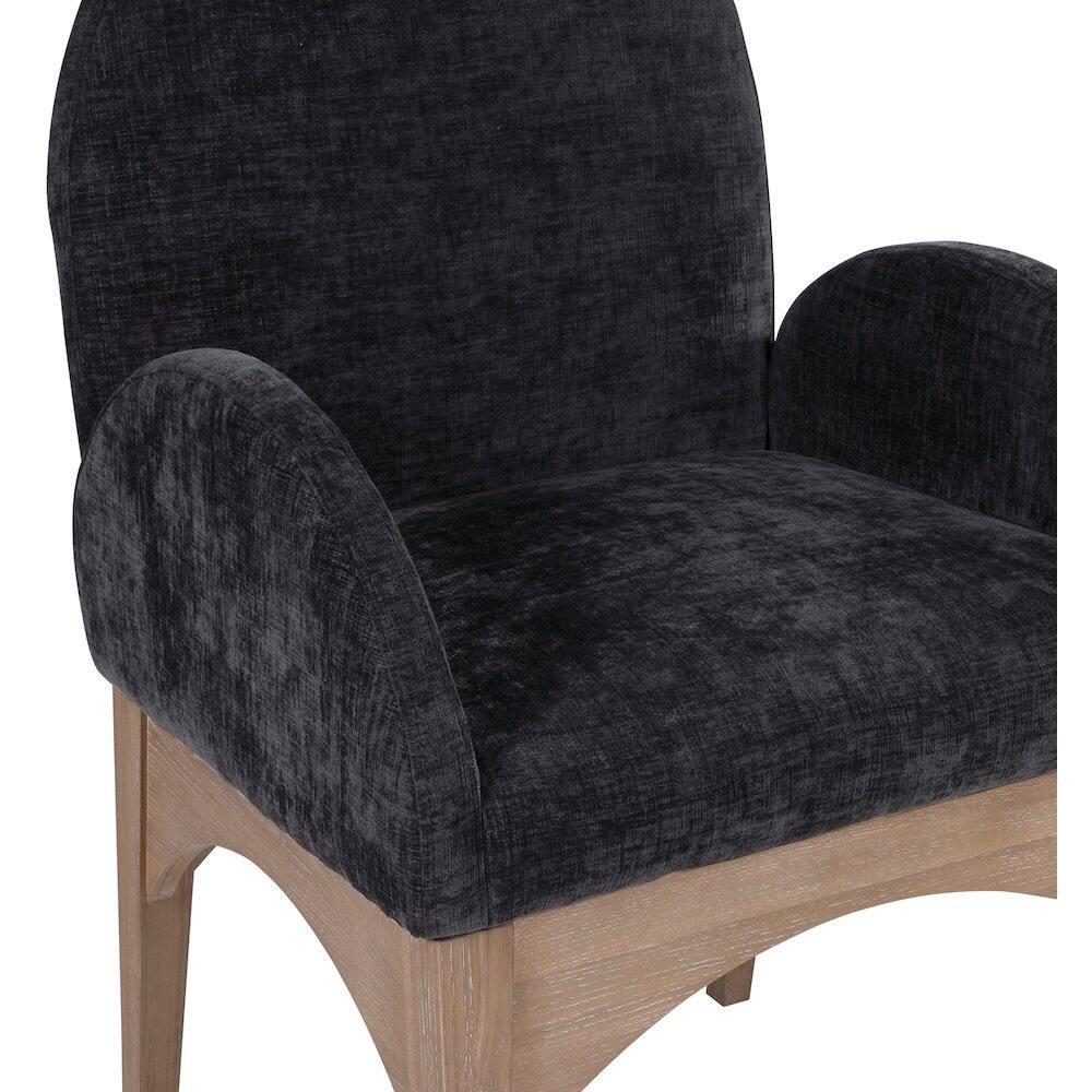 Alt View 4. Meridian Furniture - Waldorf Black Chenille Fabric Dining Chair - Black.