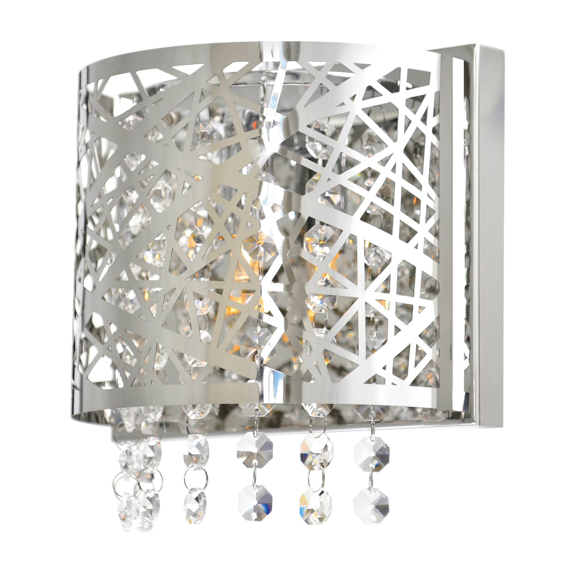 Angle. CWI Lighting - Eternity 1 Light Bathroom Sconce With Chrome Finish - Stainless Steel.