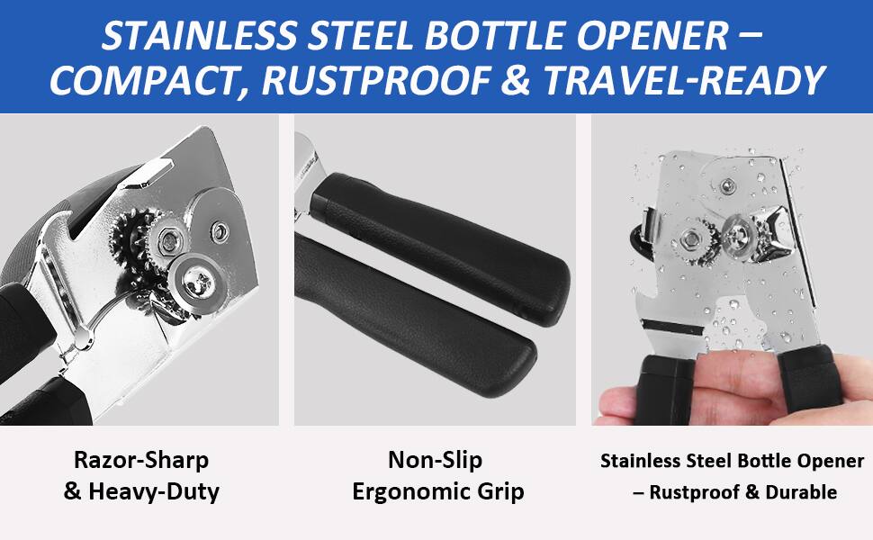 STAINLESS STEEL BOTTLE OPENER - COMPACT, RUSTPROOF & TRAVEL-READY

- Razor-Sharp & Heavy-Duty
- Non-Slip Ergonomic Grip
- Stainless Steel Bottle Opener - Rustproof & Durable