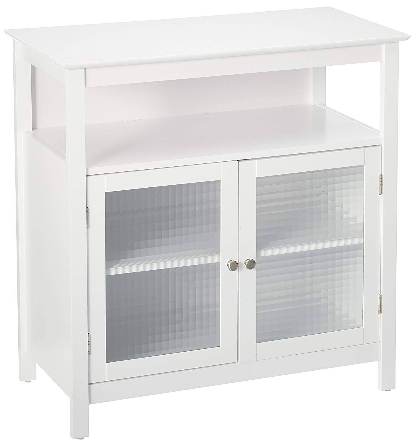 Angle. Kings Brand Furniture - Kings Brand Furniture 2-Door Sideboard Buffet Storage Cabinet for Dining Room, Kitchen Accent Cabinet (White) - White.
