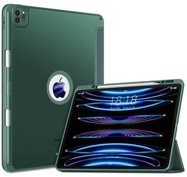 DTTO - Case for iPad Air 13" (M2/M3) and iPad Pro 12.9" (3rd/4th/5th/6th Gen) ,Smooth Matte Back,TPU Shockproof Frame - Midnight Green