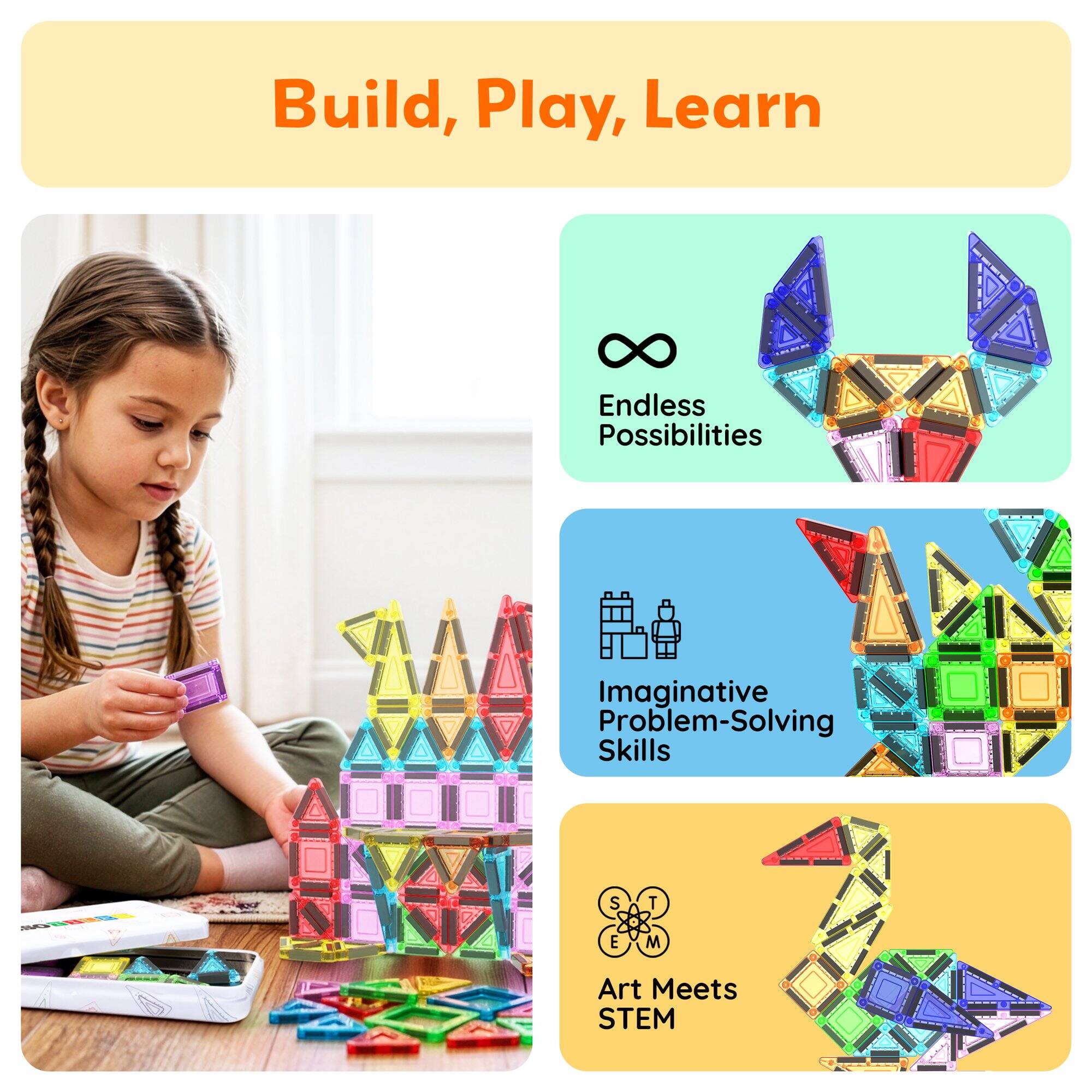 Build, Play, Learn

Endless Possibilities

Imaginative Problem-Solving Skills

Art Meets STEM