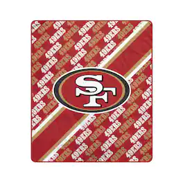 Pegasus - San Francisco 49ers 60" x 70" Diagonal Lined Wordmark Ultra Soft Blanket - Multicolor