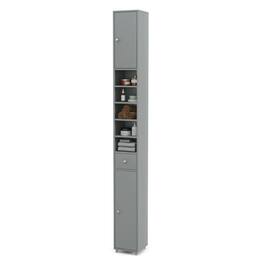 Pefilos - Freestanding Slim Bathroom Cabinet with Drawer and Adjustable Shelves, Bathroom Storage Cabinet for Entryway Storage - Gray