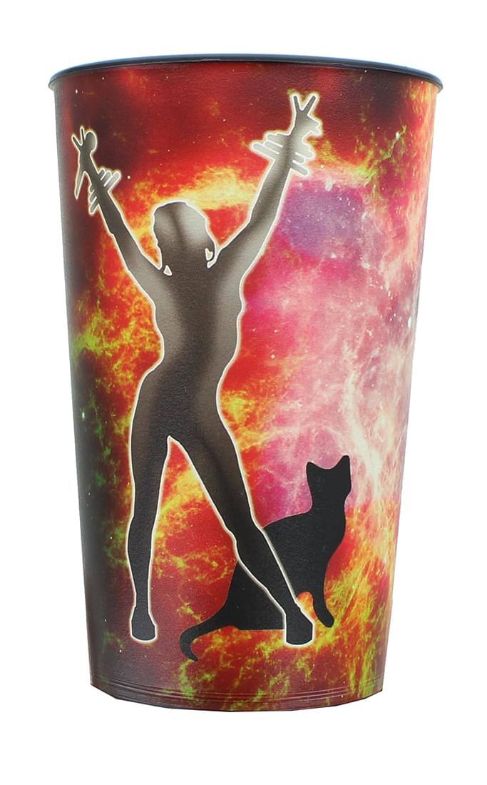Alt View 1. Just Funky - Miley Cyrus Galaxy 20oz Stadium Cup - Red.