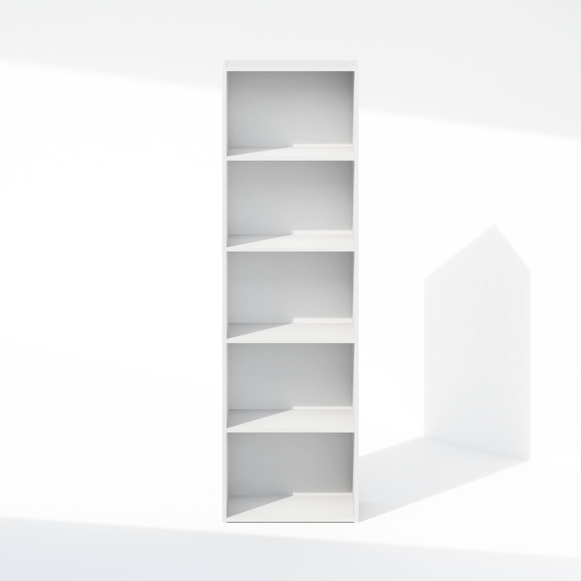 Alt View 2. Furinno - Reed 5-Tier Multipurpose Open Shelf Clothing & Closet Storage Organization - White.