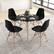 Alt View 3. Costway - Costway Dining Table Set Modern 5 PCS For 4 Round Dining Room Table Set with Solid Wood Le - Black.