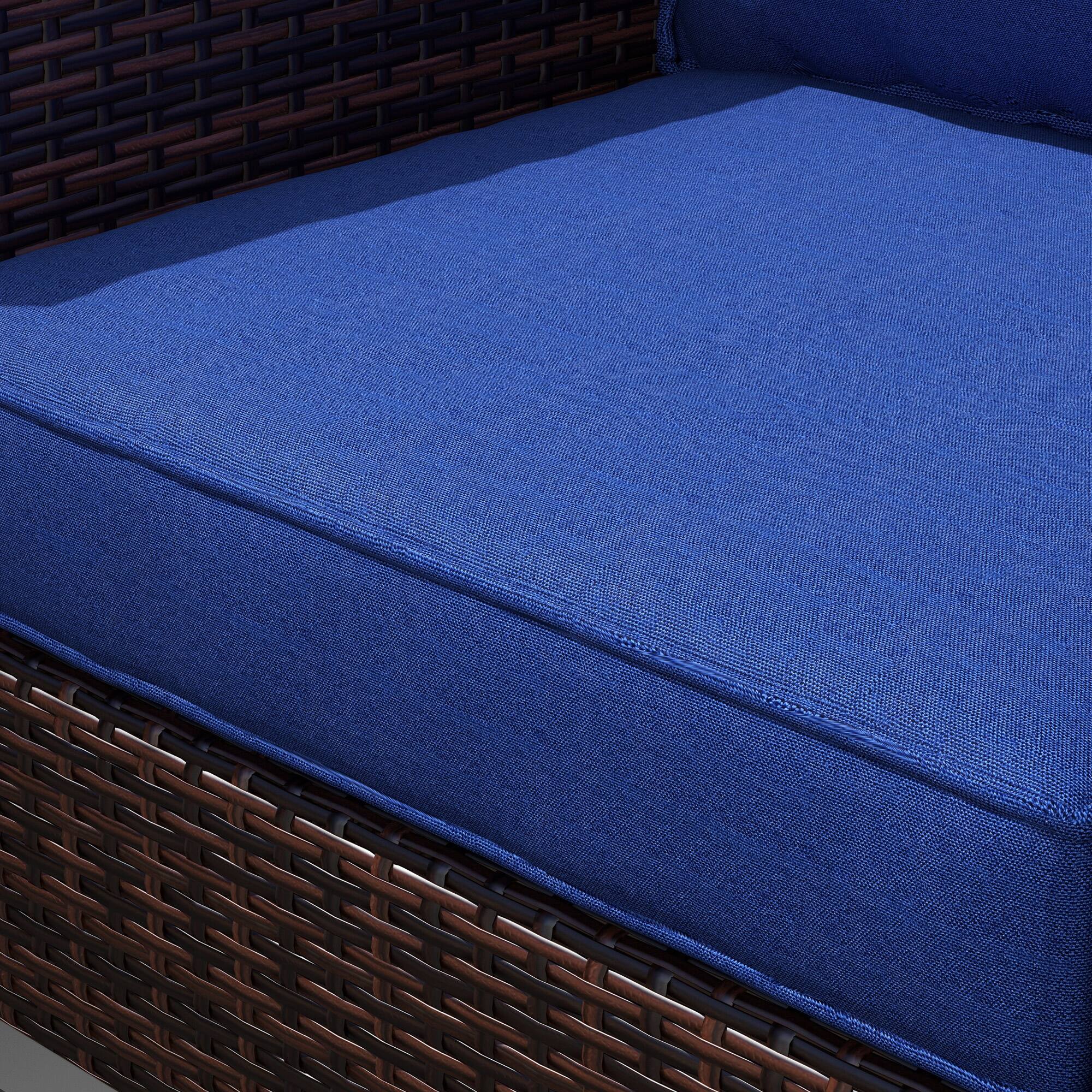 Alt View 8. Outsunny - Outdoor Chair Cushions Set of 2, Fade Resistant, 24 x 24 In Deep Seat, Patio Cushions for Chair, Sofa - Navy Blue.