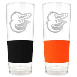 Great American Products - Baltimore Orioles 22oz. Logo Score Pint Glass Two-Piece Set - Multicolor