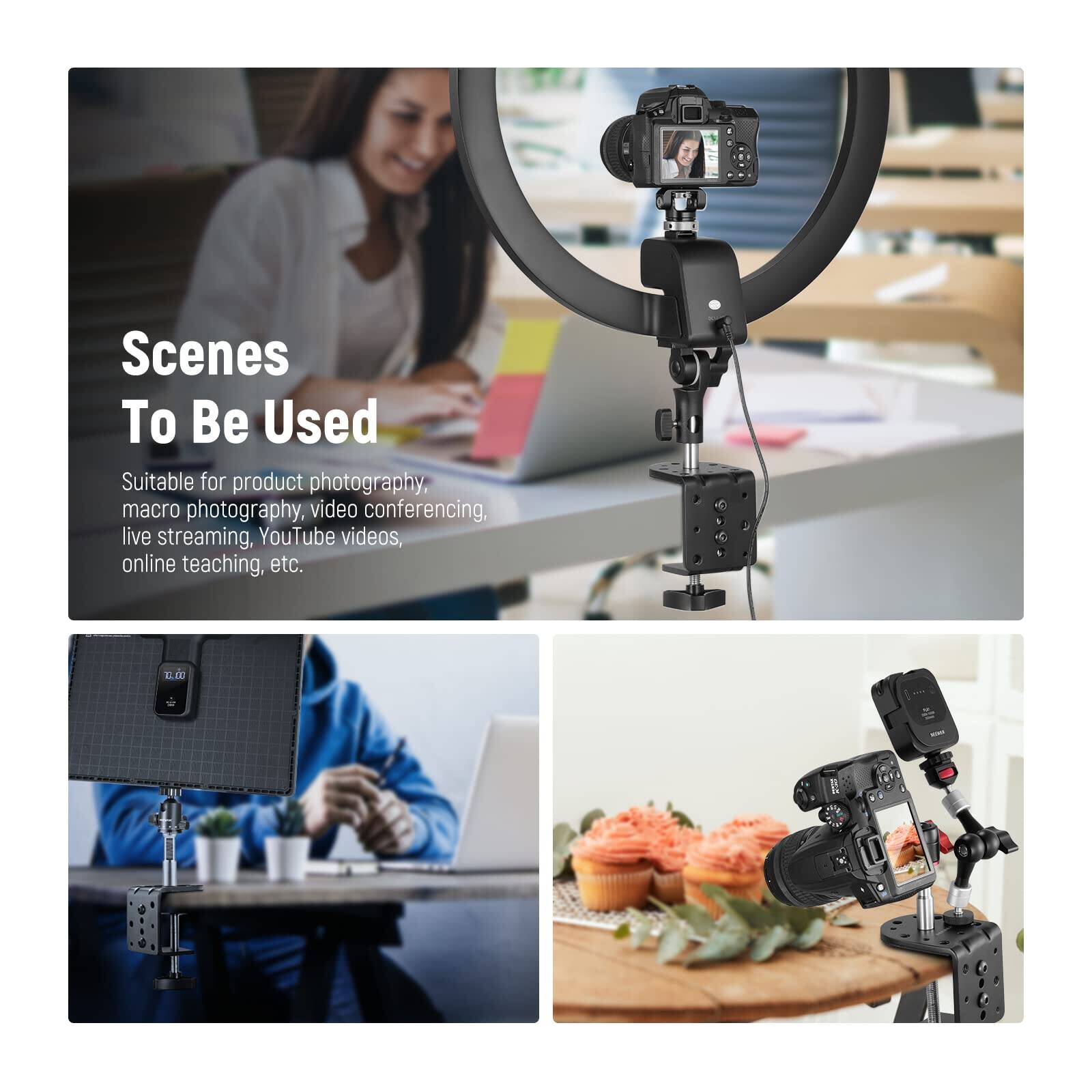 Scenes To Be Used

Suitable for product photography, macro photography, video conferencing, live streaming, YouTube videos, online teaching, etc.