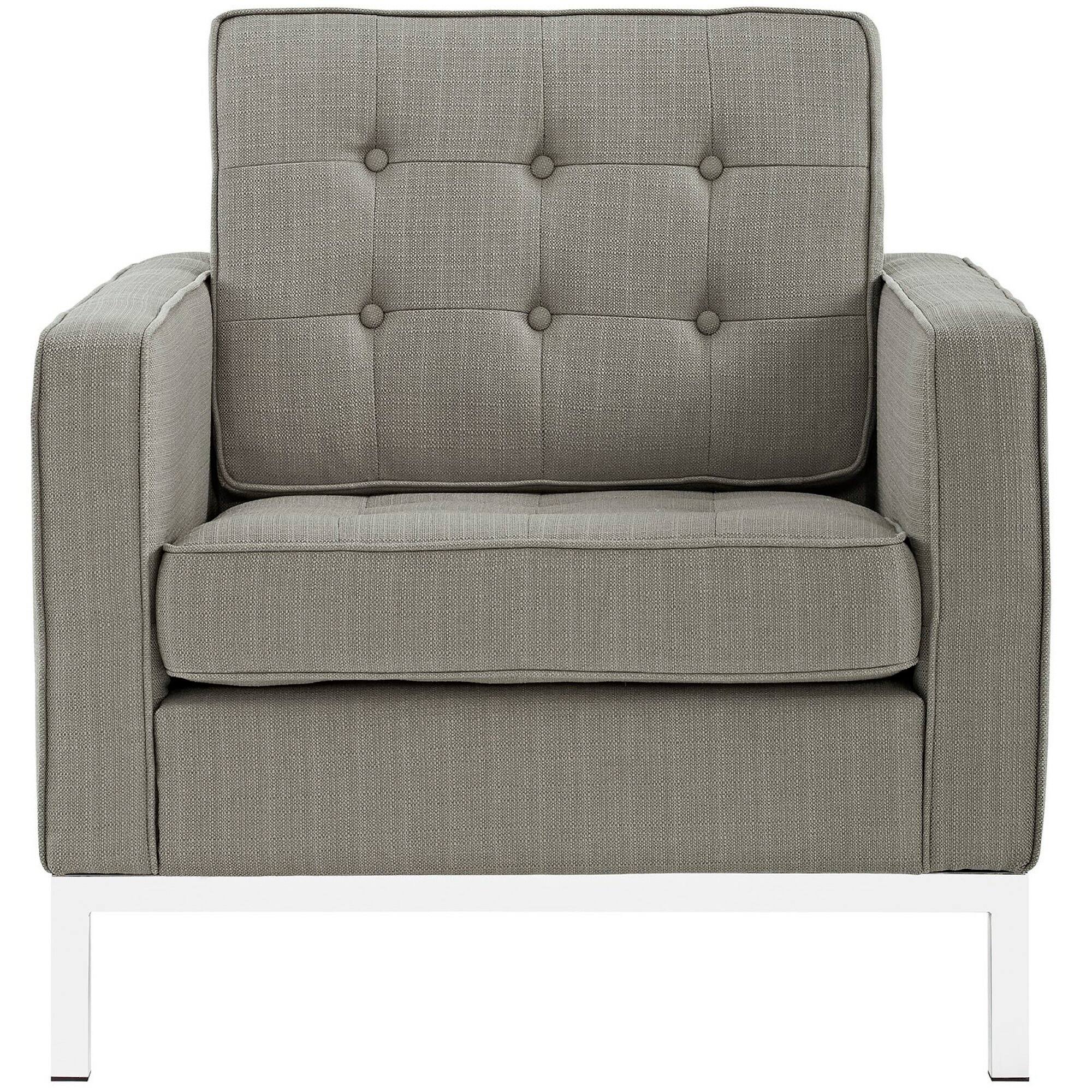 Alt View 1. Modway - Loft Upholstered Fabric Armchair by Modway - Granite.