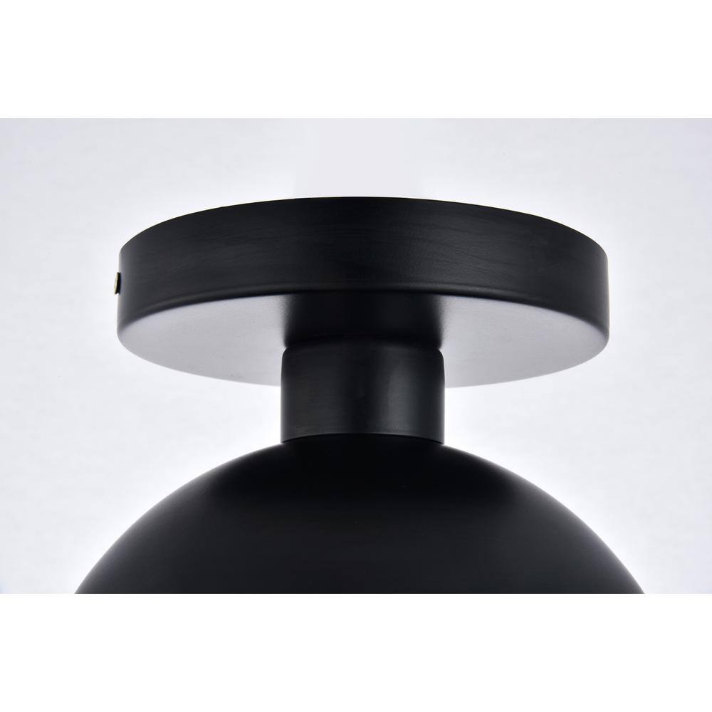 Back. Living District - Eclipse 1 Light Black Flush Mount With Clear Glass - Black And Clear.