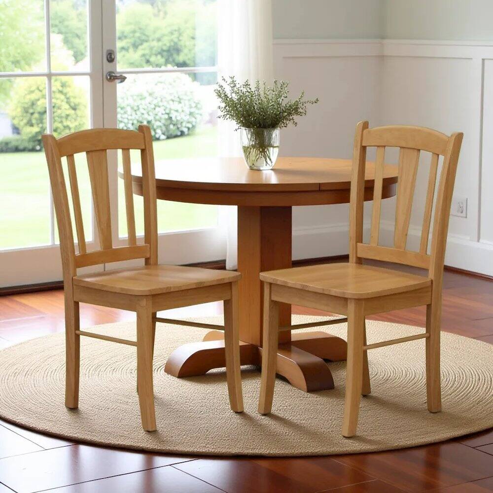 Back. FurniFact - Elegant Wooden Dining Chairs – Classic Kitchen Chairs - Oak.