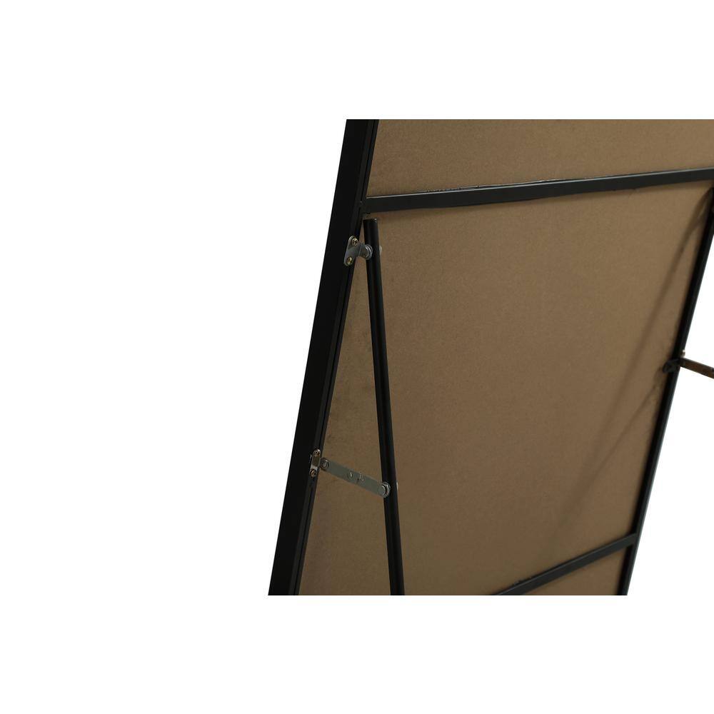 Back. Elegant Decor - Metal Frame Rectangle Full Length Mirror 30x72 Inch in Black - Black.