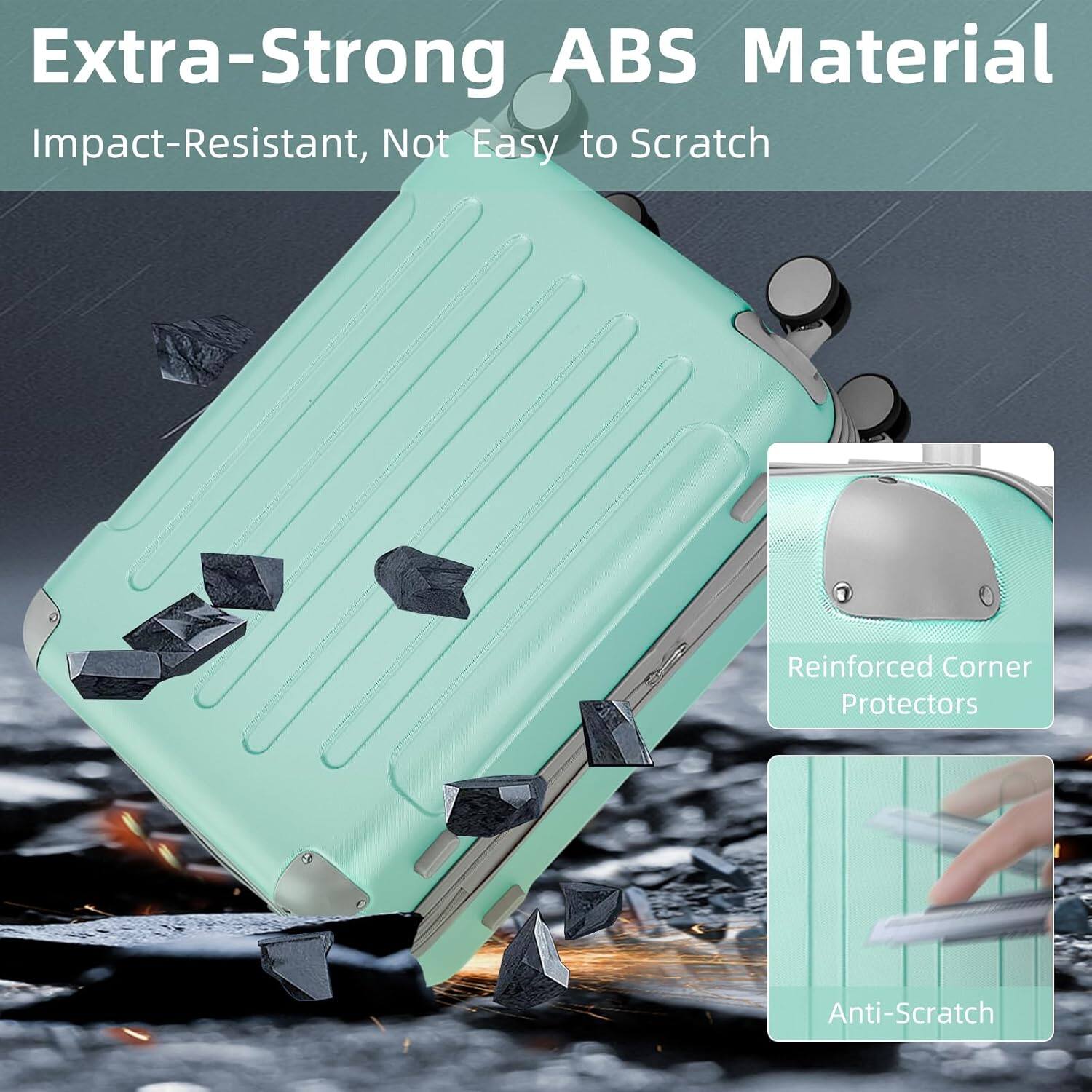Extra-Strong ABS Material  
Impact-Resistant, Not Easy to Scratch  

Reinforced Corner Protectors  

Anti-Scratch