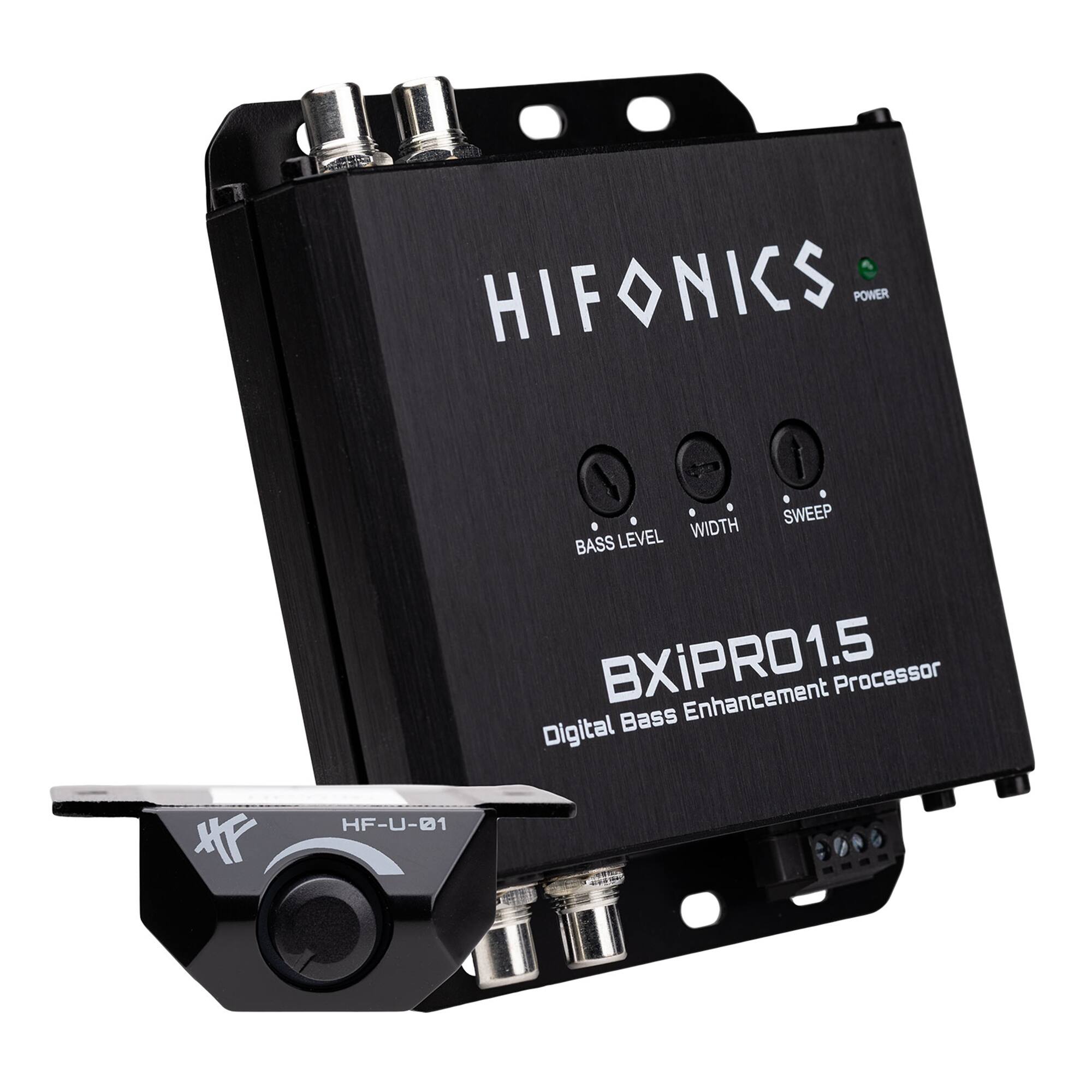 HIFONICS  
POWER  

BXIPRO1.5  
Digital Bass Enhancement Processor  

PASS LEVEL  
WIDTH  
SWEEP  

HF-U-01