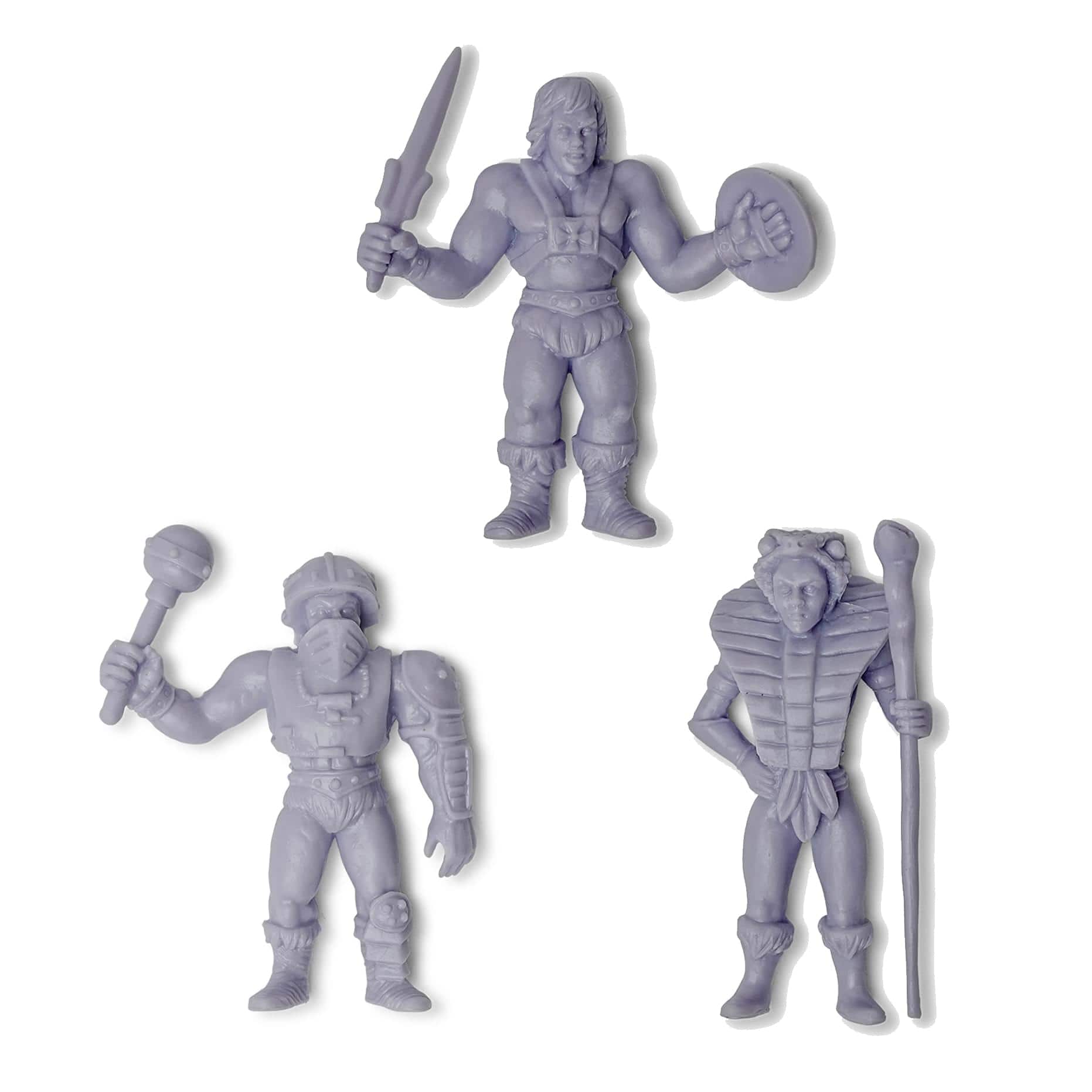 Nerd Block - Masters of the Universe M.U.S.C.L.E. 3-Pack: He-Man,Teela, Man-At-Arms - Multi-Color