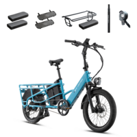 Lectric eBikes - XPedition2 Dual-Battery eBike (Max 120mi/28mph) + XL Pannier Bags/Orbitor/Headlight/Running Boards/Seat Post/Cushions - Raindrop Blue - Front_Zoom