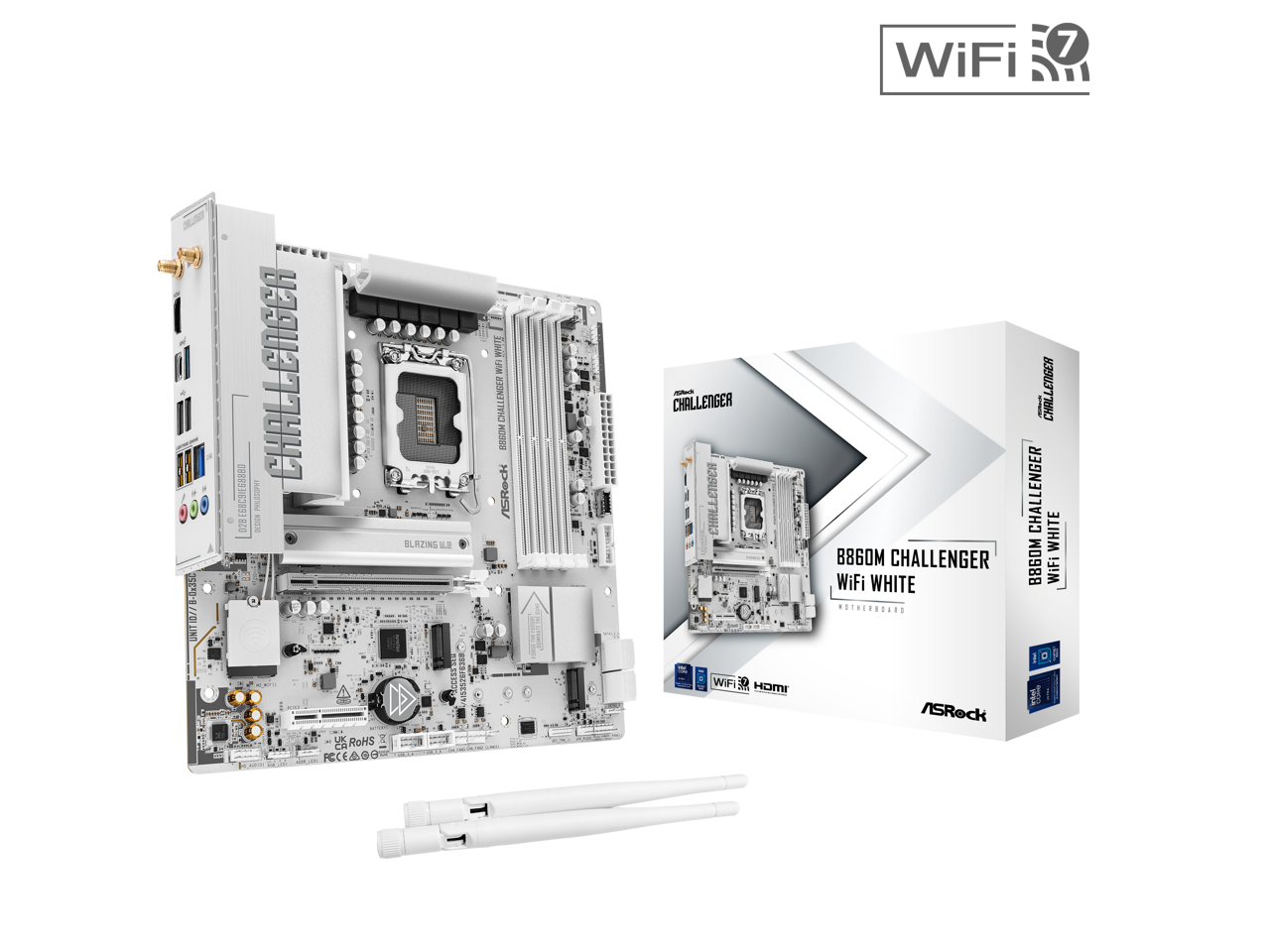 7 WiFi

CHALLENGER 088833183833 PHILOSOPHY ase
BLAZING 
WHITE WIFI CHALLENGER BEGOM ASROCK
- CHALLENGER
8860M CHALLENGER WiFi WHITE MOSHERBOARD
- CHALLENGER CHALLENGER WHITE B860M WiFi
05/20/0 LIK RoHS CCEAGO
202522 415352618368
WiFi HDMI
ASROCK
