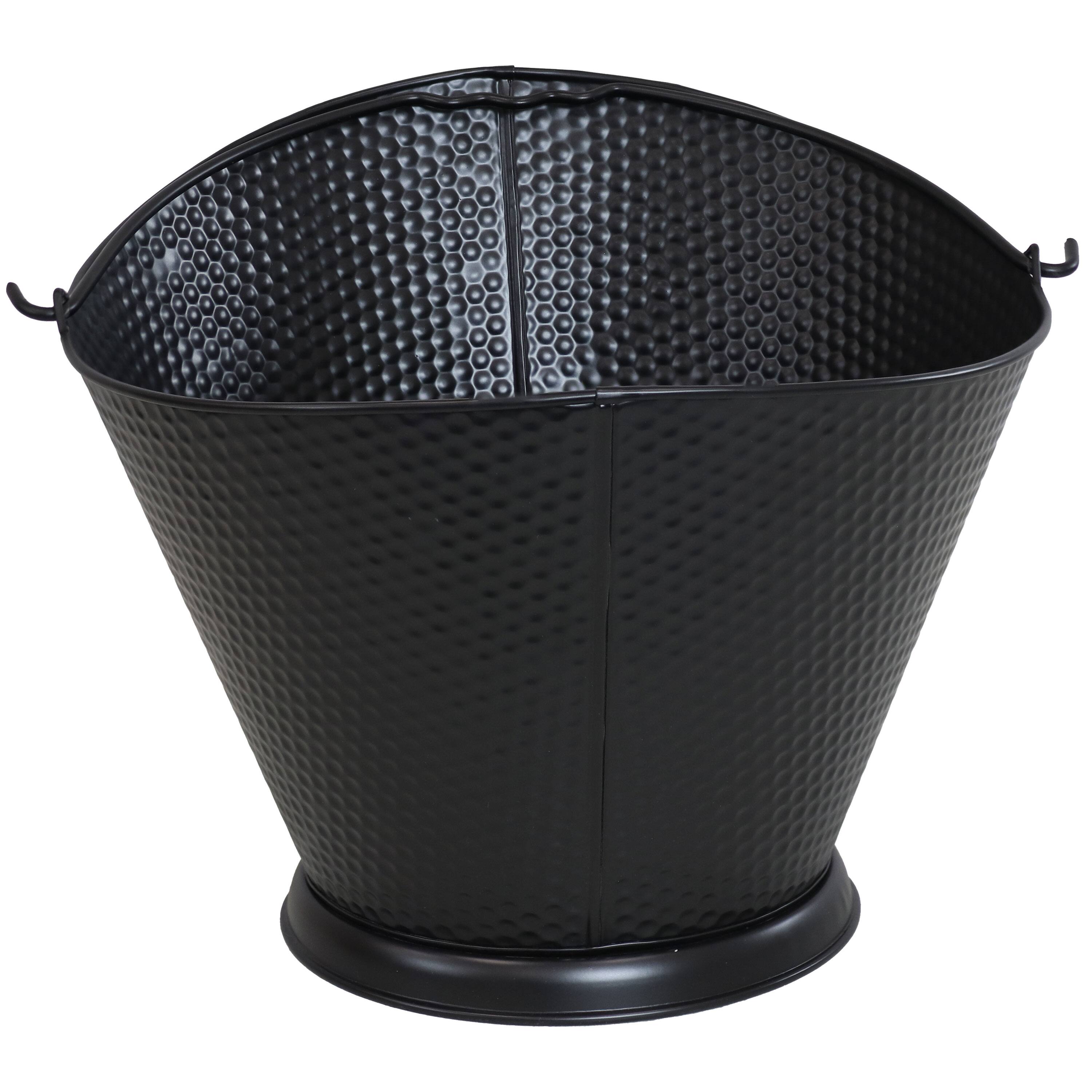 Alt View 7. Sunnydaze - 5-Gallon Iron Ash Bucket with Shovel and Brush - Black.