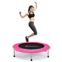 Costway - 38" Rebounder Trampoline Adults and Kids Exercise Workout w/Padding & Springs - Pink